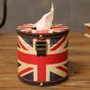 Большая цилиндрическая коробка для салфеток в виде рисового флага, европейская креативная домашняя ретро-коробка для салфеток, держатель для салфеток в машину, держатель для салфеток в машину