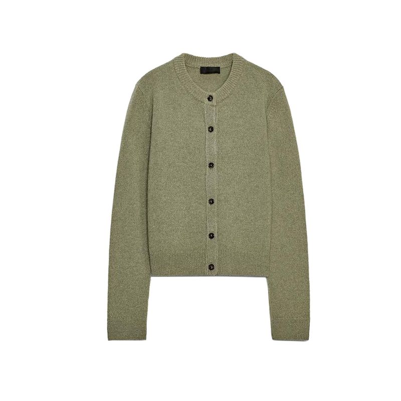 Autumn New Women clothes Short Bottoming Shirt Cardigan round Neck Long sleeve Plain Stitch Knitted Outerwear 6771104