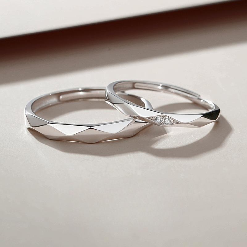 Кольцо для пары в форме ромба Пара мужских и женских колец в корейском стиле, роскошный нишевый дизайн с индивидуальностью, парные кольца