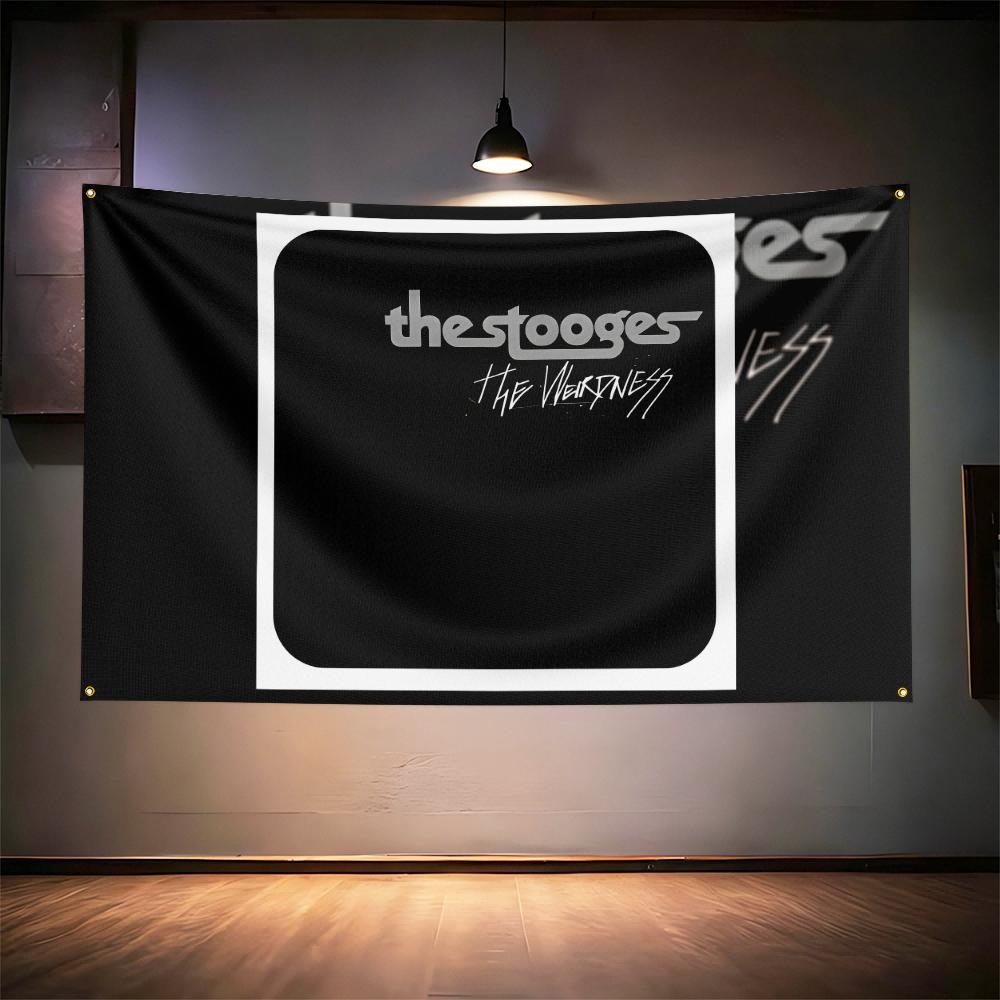 Rock Music Flag 3x5ft For The Stooges Fans Banner Hd Print Brass Grommet Garage Bedroom Living Room Dorm Wall Decor Tapestry