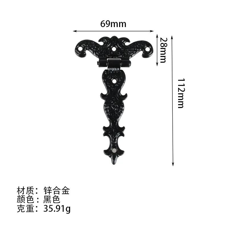 2pcs Cabinet Door Area Butt Hinges Classic Style Brass Plated Large Hinge Big Decorative Jewelry Wooden Box Furniture Fittings 11369mm