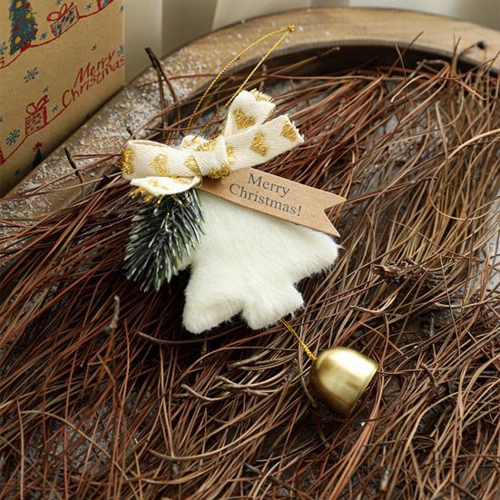 Рождественский колокольчик-подвеска, плюшевый пушистый колокольчик на елку, декоративный дверной колокольчик-подвеска для елки