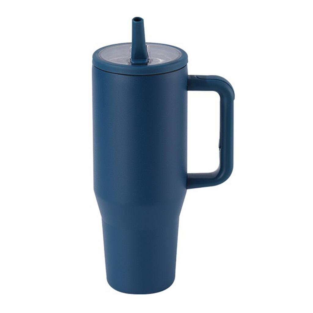 40oz Thermal Mug With Handle Insulated Long Straw Tumbler With Lids 304 Stainless Steel Coffee Tumbler Termos Cup for Travel Mug