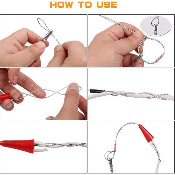 49 Feet Fiberglass Fish Tape Wire Puller Through Wall Wire Threader Fish plus Fish Cable Fastener