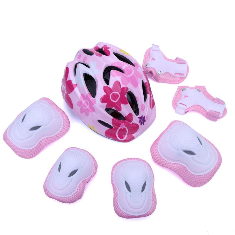 Adult Children's Roller Skates Protector Set Helmet Balance Bicycle Roller Skates Protector Longboard Skateboard Wrist Pads Knee Pads