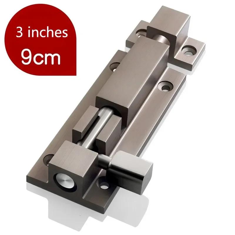 2,3 Inches Door Latch Sliding Lock Door Drawer Barrel Bolt Protective, Silver Thick Aluminum Alloy Unlatching Door Lock with