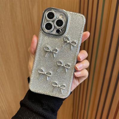 Клей Блестки Стразы Чехол для Мобильного Телефона для Apple 16 Promax Бант для IPhone 17 Air Всесторонний Противоударный