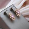 Квадратные английские серьги Kinel с розовым цирконом для женщин