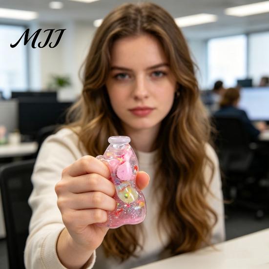 Без запаха Антистресс Мячик Бутылочка Молока Сжимаемый Мячик, Медленно Поднимающаяся Блестящая Жидкость Игрушка-фиджет для Тактильных Ощущений Взрослых Детей, Милый Декомпрессия Снятие Тревоги,