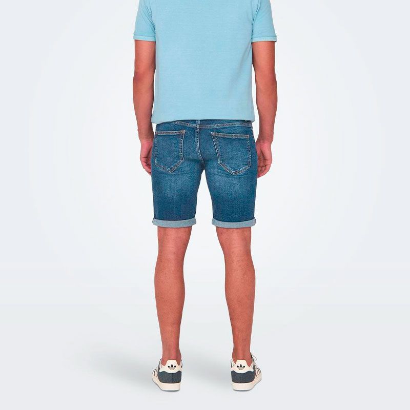 Мужские джинсовые шорты из стираного денима ONLY AND SONS