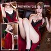 Ночная рубашка Feimu Renjian Velvet Deep V 6153: Знойное нижнее белье с высоким разрезом