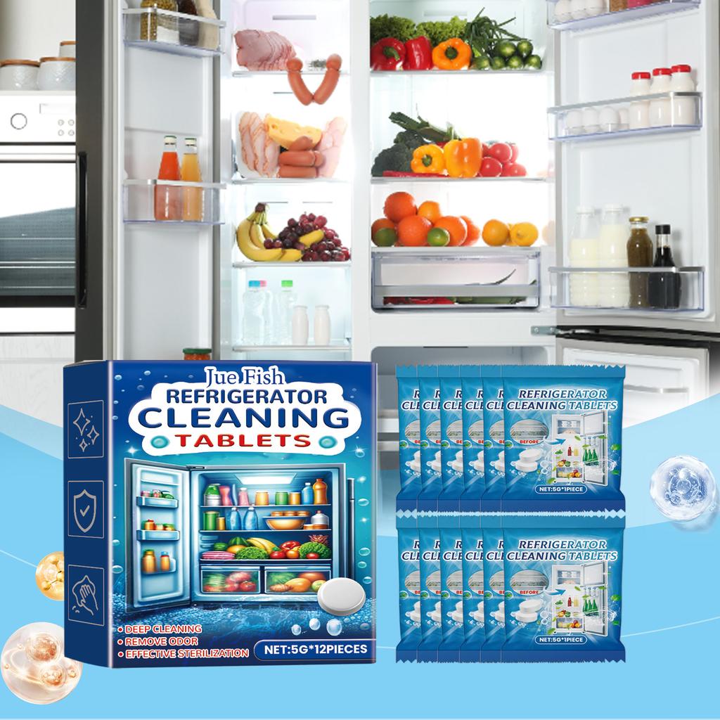 Шипучие таблетки для чистки холодильника для глубокой очистки зазоров в бытовой морозильной камере, удаления накипи и удаления запахов Шипучие таблетки
