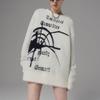 White Spider Sweater Women Y2k Streetwear Graphic Knitted Pullover Hip Hop Grunge Goth Pull Harajuku Fairycore Tops Winter