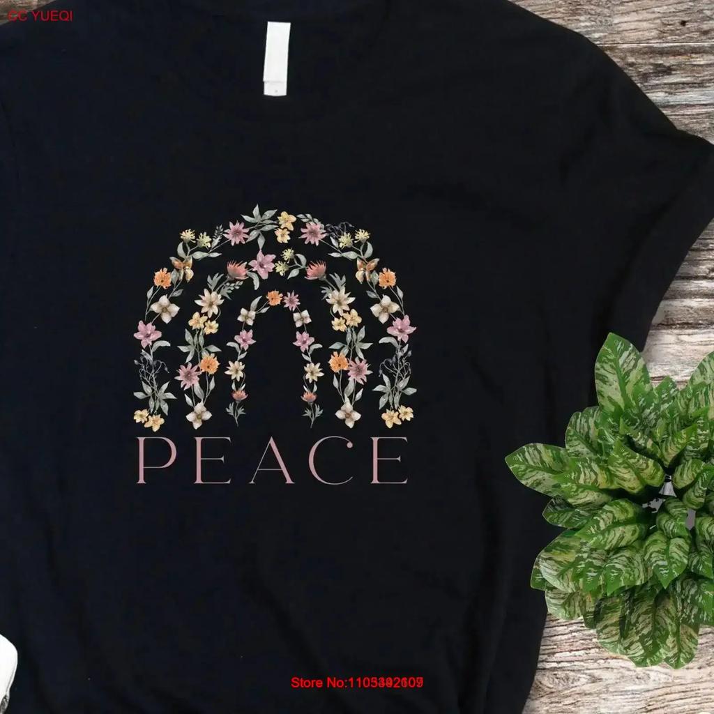 Wildflower T Shirt Rainbow Peace Beautiful Floral Choose Kindness Design Flower Vintage Washed Versatile Top For Everyday Wear