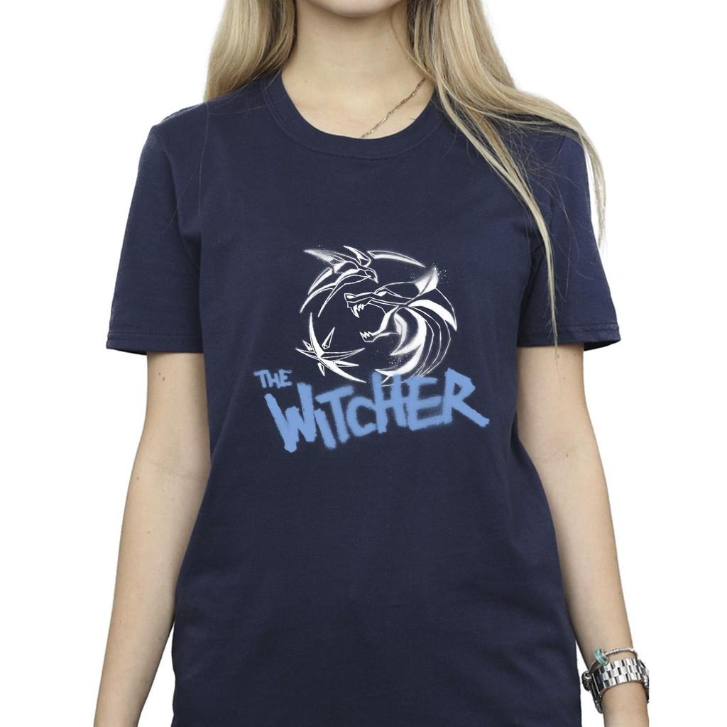 Netflix Womens/Ladies The Witcher Spray Logo Cotton Boyfriend T-Shirt