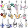 Colorful Zircon Butterfly Magic Spider Dangle 925 Silver Blue Eye Palms Charms Beads Fit New Bracelet Necklace DIY Jewelry