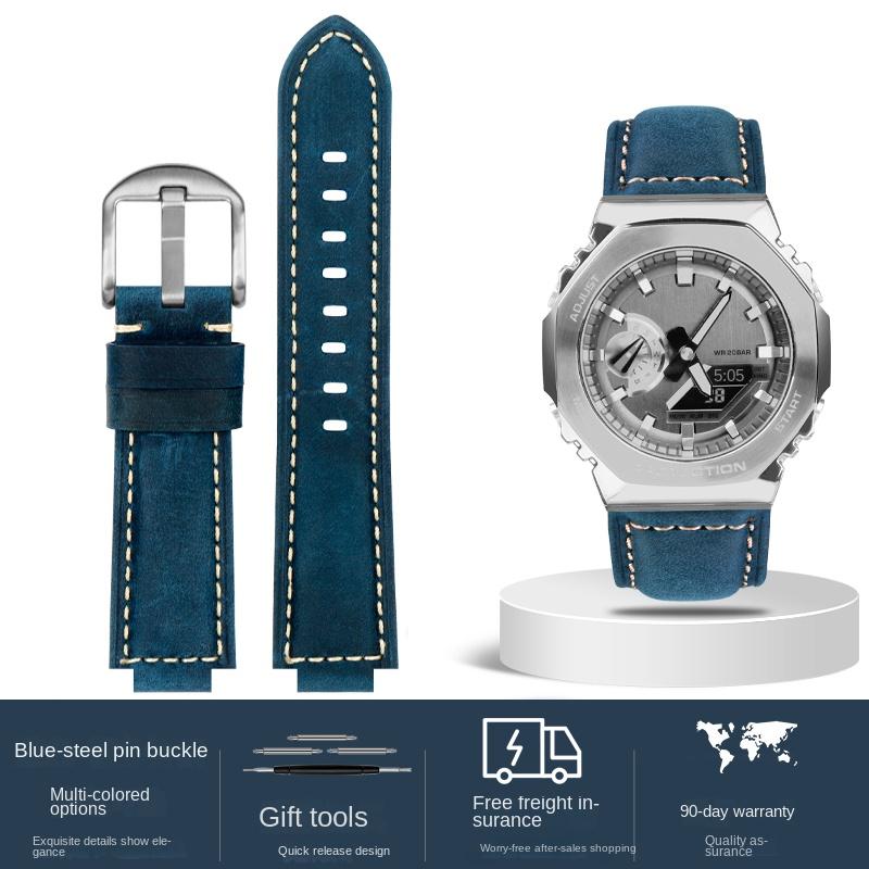 Для Casio AP Farmhouse дуб Ремешок для часов GA-2100 GM-2100 Модифицированный матовый винтажный кожаный ремешок для часов 16 мм мужской Аксессуары для браслета