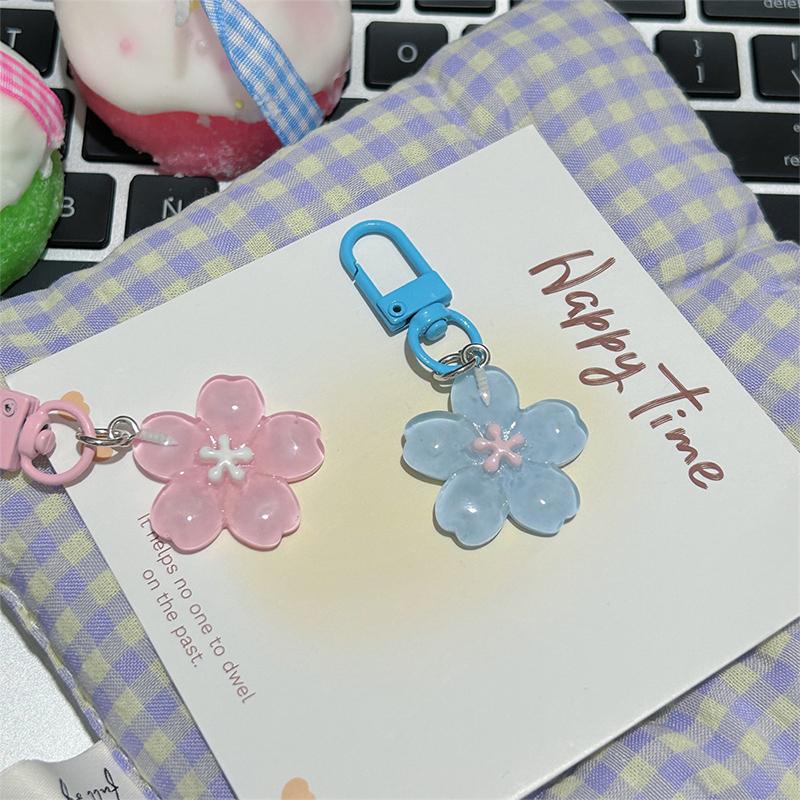 Прозрачный кулон в виде цветка сакуры, брелок для девочек, женщин, брелок, милый, креативный, аксессуары для украшения рюкзака, подарки