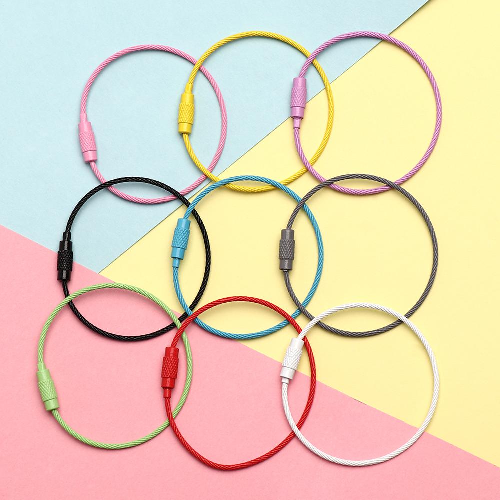 10 шт. 1,5*150 мм Держатель Петля Круглый На Открытом Воздухе Лагерь Кабель Проволока Брелок Веревка EDC Брелок Винтовой Замок