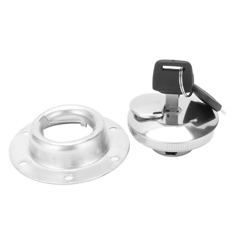 6 Holes Tank Fuel Gas Cap Stainless Steel with 2 Keys Tank Fuel Gas Cover Round Shape 85mm Tank Fuel Gas Cap Key