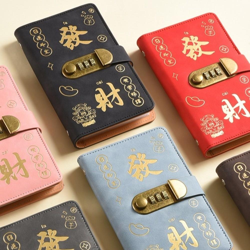 PU Leather Envelop Savings Challenges Book God of Wealth Style Cash Budget Notebook Money Planners