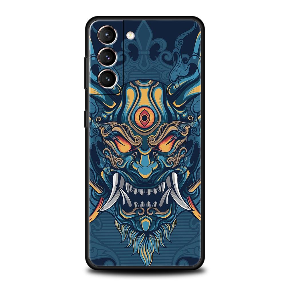 Чехол для телефона Japan Samurai Oni Mask для Samsung Galaxy S24 S23 S22 S20 S21 FE Ultra S10 S10E S9 S8 Plus 5G Силиконовый чехол Capas
