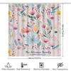 Bathroom Decor Personalized Shower Curtains for Families, Beautiful Floral Print In Pink Blue Colors – Modern Bathroom Accessori