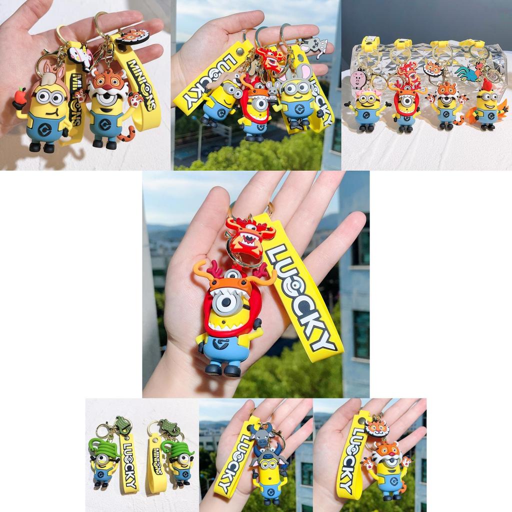 Adorable Cartoon Zodiac Silicone Keychain Cute Animal Car Hanging Charm