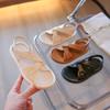 Boys and Girls Casual Open Toe Cute Children Sandals 2024 Summer New Flat Hook & Loop Beige Kids Fashion Soft Simple Japanese
