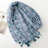 Designer  Women Scarf Classical Print Lady Shawls Cotton Feeling Soft Oversize Hijabs Neck Headband Tassel Foulard