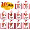 10PCS Christmas Greeting Cards Set with Envelopes, Cartoon Hand-drawn Xmas Cards for Holiday Wishes & Gifts