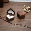 Сердце из орехового дерева шкатулка для кольца предложение держатель для обручального кольца шкатулки для хранения ювелирных изделий без кольца