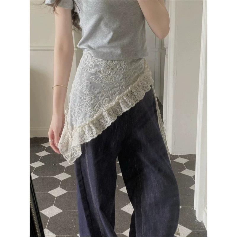 New Style, Lace Lace, Silk Scarf Layering, Fashionable and Versatile, Niche Design Sense, Unique Design, Triangular Irregularity, White Lace