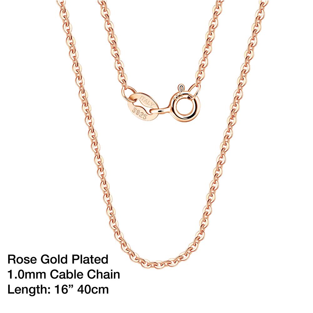 ORSA JEWELS Итальянская 925 пробы Стерлинговое Серебро 1.0мм Кабельная Цепочка Персонализированное Ожерелье для Женщин Звеньевые Цепочки Ожерелье 45 50 55см SC06-P