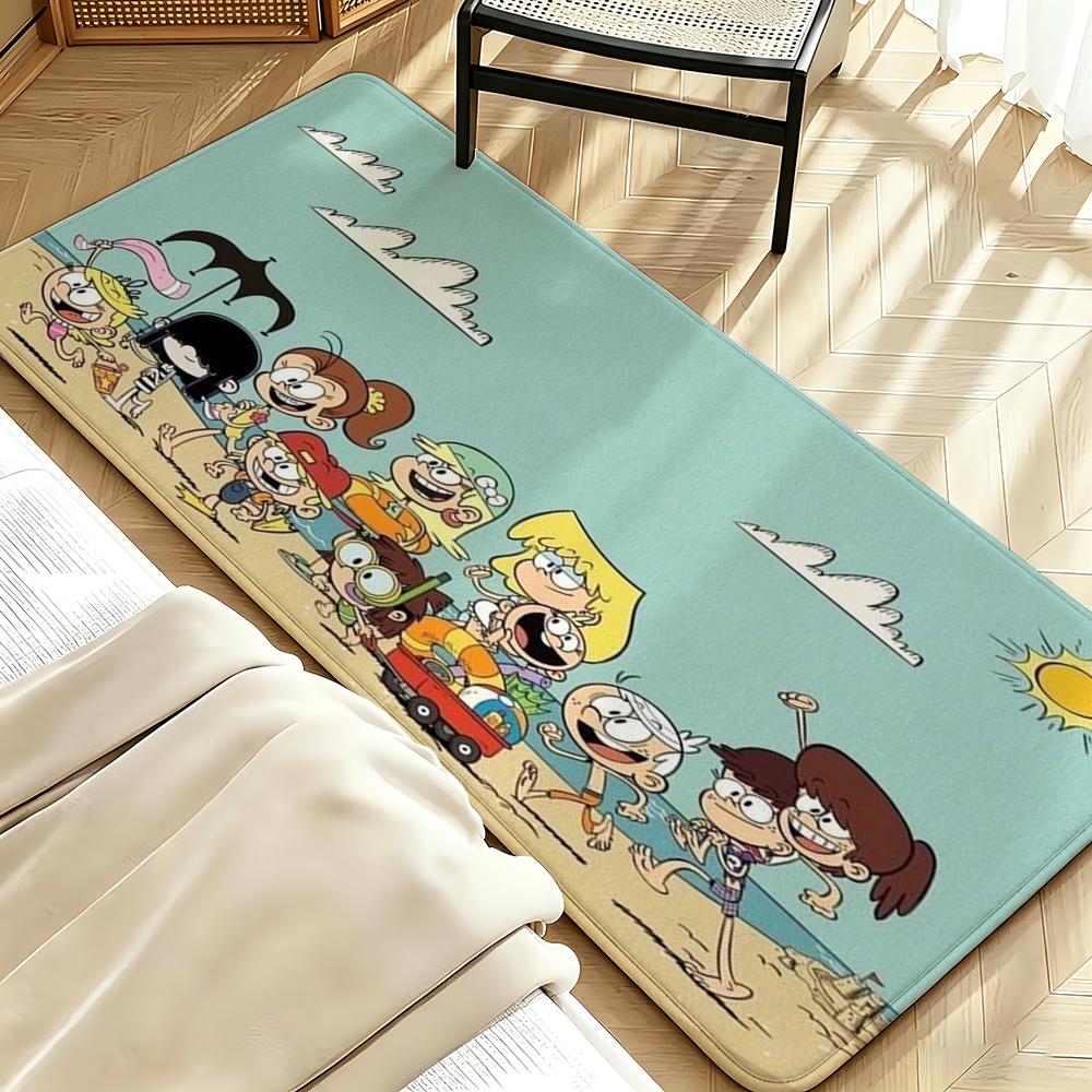 Cartoon T-The L-Loud H-House Floor Mat Soft Flannel Floor Mat Suitable for Entryways, Living Rooms, Bedrooms, and Bathrooms