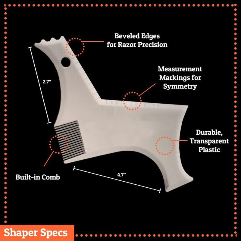 Мужская расческа для укладки бороды, прозрачный шаблон, расчески для формирования бороды, косметические инструменты для бородки, усов, бакенбардов