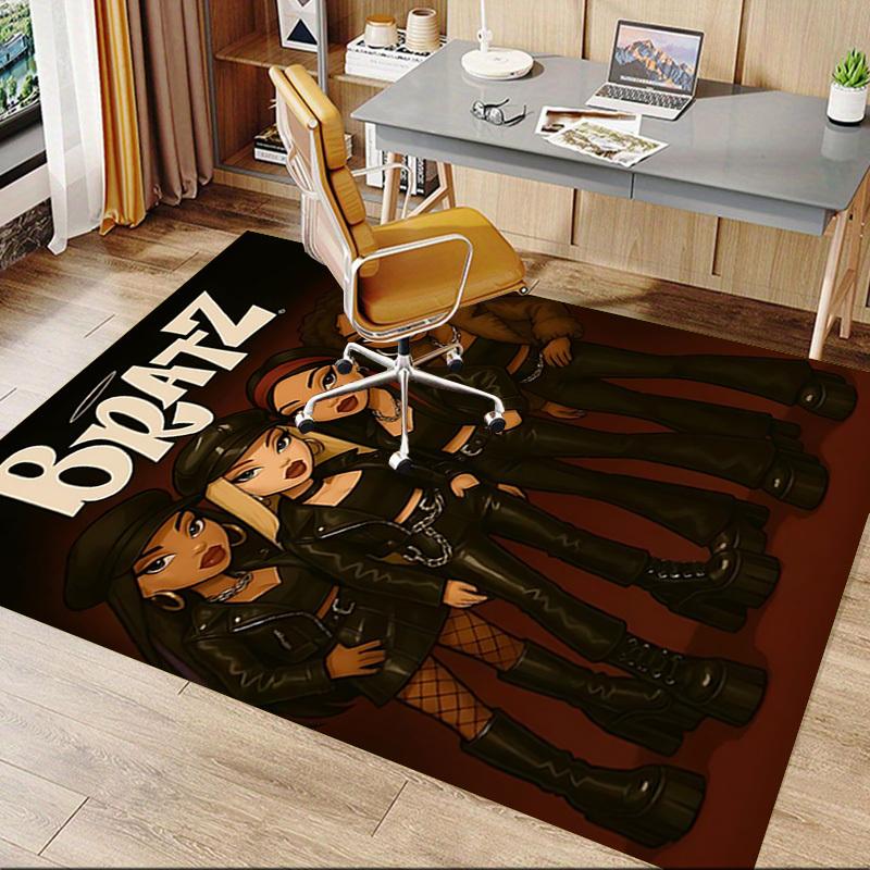 1 шт. Коврик Bratz Fashion, противоскользящий, полиэстеровый, для пола, для офиса, спальни