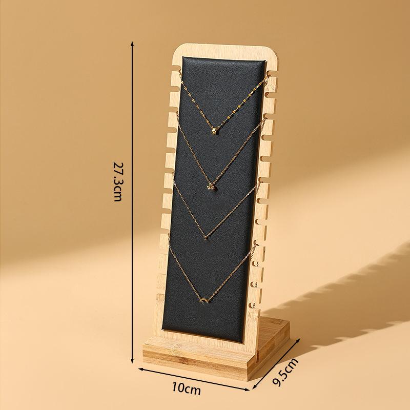 Fashion Wood Necklace Display Stand Large Capacity Pendant Bracelet Anklet Long Chain Jewelry Storage Rack Counter Showcase Prop