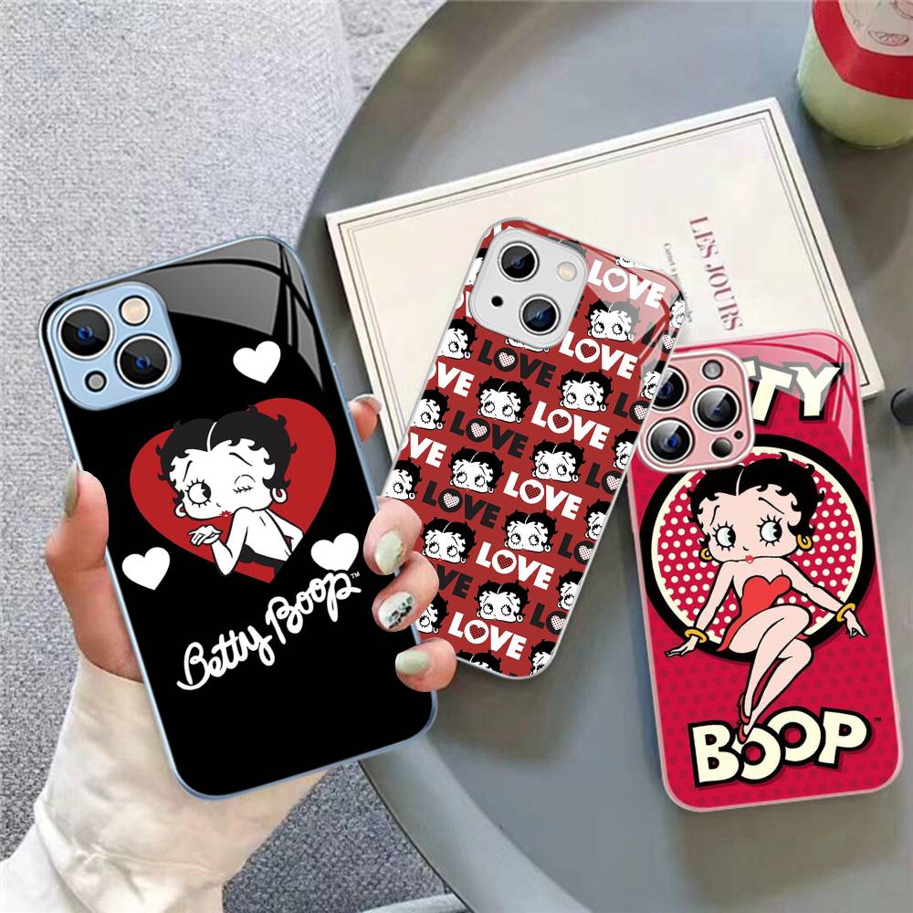 Анимация B-Бетти Буп Закаленное Стекло Для Iphone 14 13 12 11 Pro Mini XS MAX 14Plus X XS XR Чехол