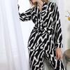Women's Homewear Autumn and Winter Casual Pajamas Loose Tie Robe Trousers Suit