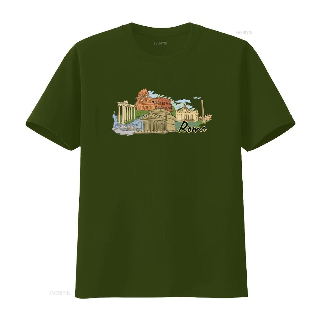 Rome Landmarks T Shirt Colosseum Roman Forum St Peter Basilica Pantheon Piazza Venezia Perfect for Travel Lovers vintage