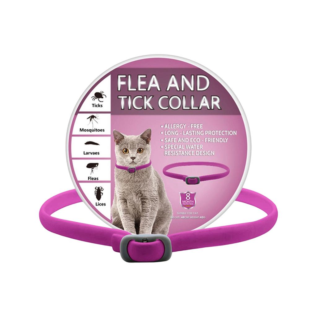 Flea And Tick Collar - 8 Months , -Free, Water Proof & Adjustable With Multiple Color Options For Cats