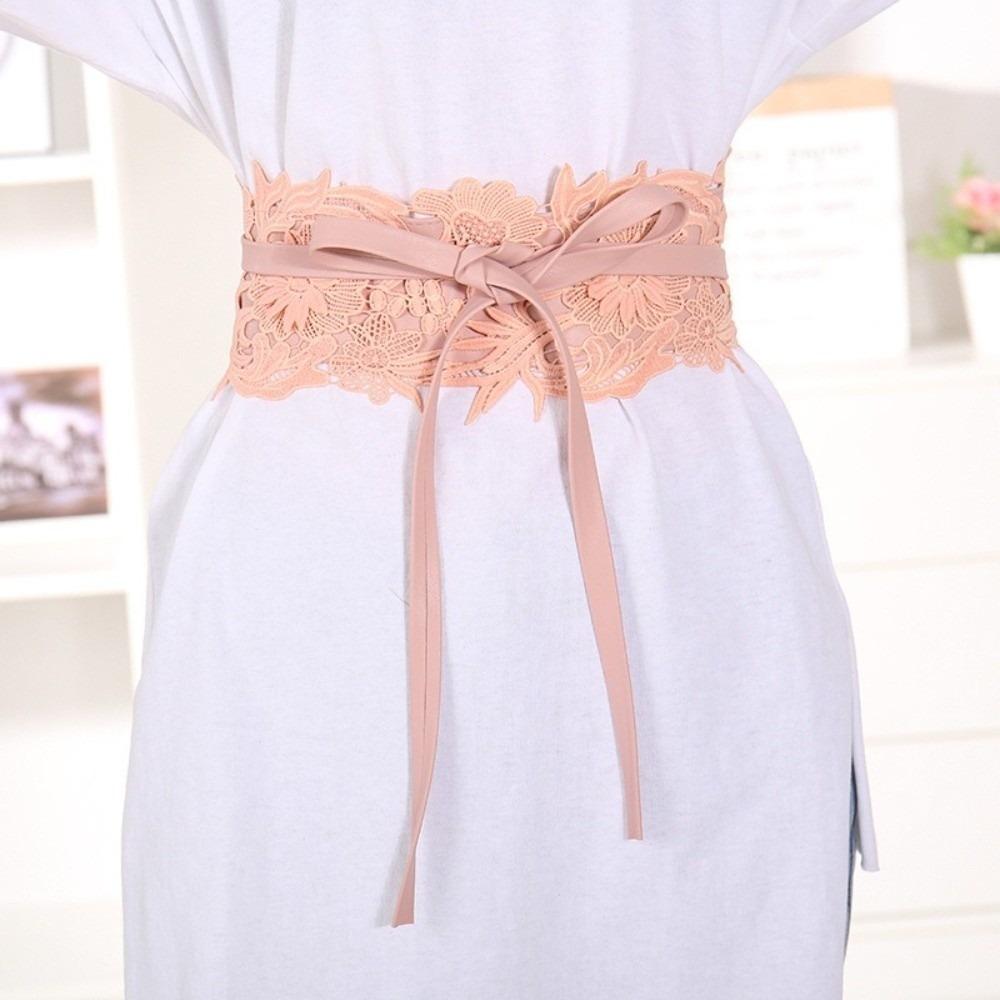 Wide Lace Belt Vintage Waist Band Boho Style Obi Belt for Dresses