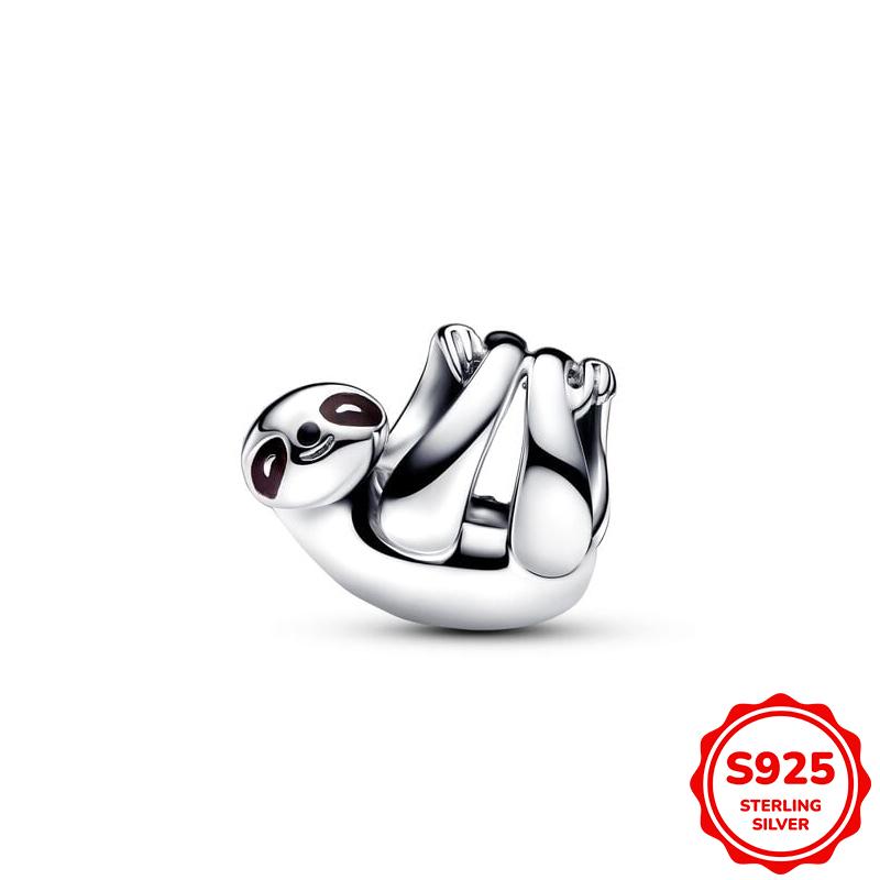 Оригинальные белые бусины-шармы в виде щенка, креветки-богомола и ленивца, подходят для браслета/ожерелья 3 мм для женщин, роскошный подарок для изготовления DIY-украшений