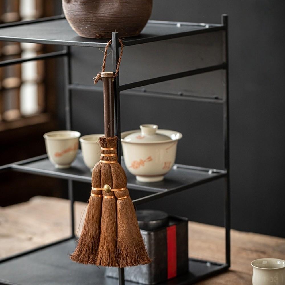 Handmade Palm Hair Brush Traditional Mini Whisk Broom Durable Tea Ware Scrubber Tea Accessories
