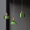 Green Brassy Glass Japanese-style Aisle Light Bar Bedroom Balcony Bar Retro Single Head Minimalist Chandelier