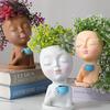 Скандинавские садовые поделки, ваза с орнаментом из смолы, милая кофейная девочка, цветочный горшок, креативное украшение, садоводство, суккулентный горшок, цветочный горшок