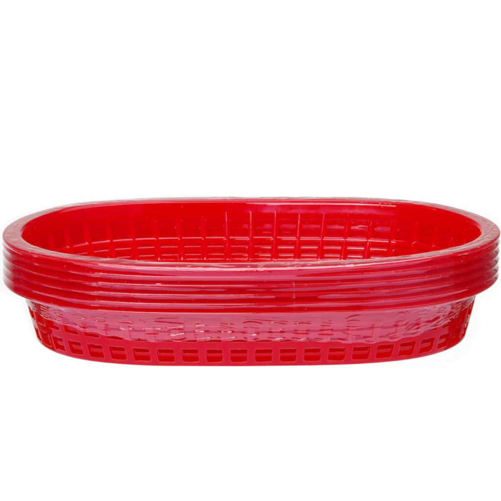 Oval red bread basket 6 pcs - Hendi 426319