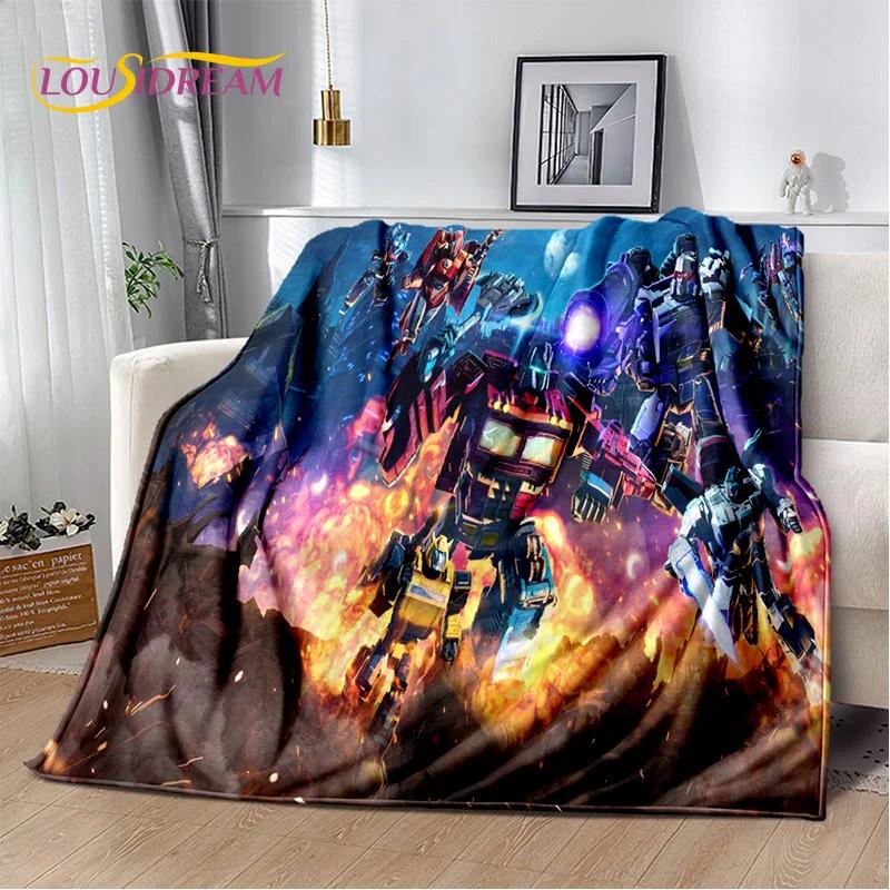 HD Cartoon T-Transformers Autobots 3D Soft Blankets,Keep Warm Throw Blanket for Picnic Beds Sofa Home Bedroom Gifts Kids Hiking
