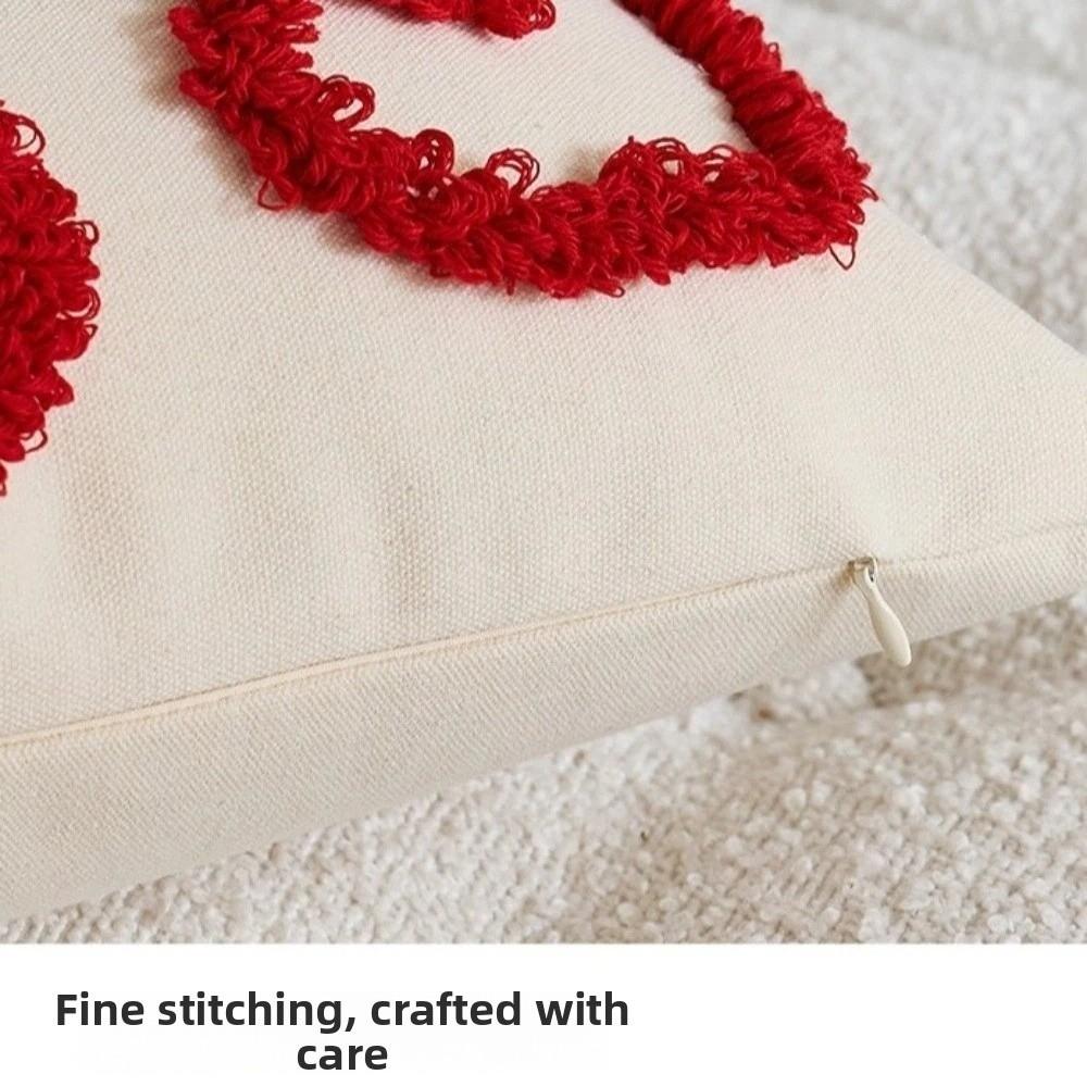 Velvet Tufted Cushion Case Romantic Throw Pillow Cover Valentine Love Plush Pillow Cover  Bedroom